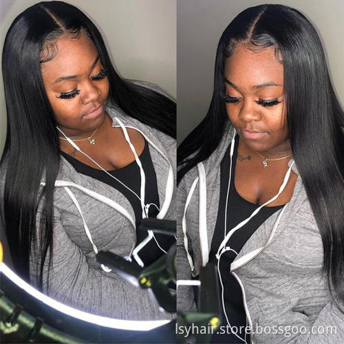 Raw Indian Hair Transparent Lace Wigs Human Virgin Hair  Full Lace Wigs For Black Women